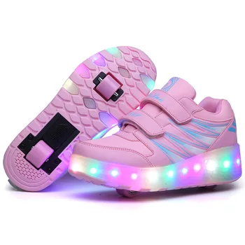 2020 Novo Otrok LED Valjčni Skate Čevlji Z Eno/Dve Kolesi Sveti Žareče Jazzy Najstniki Otroci Čevlji za Odrasle Fantje Dekleta Superge