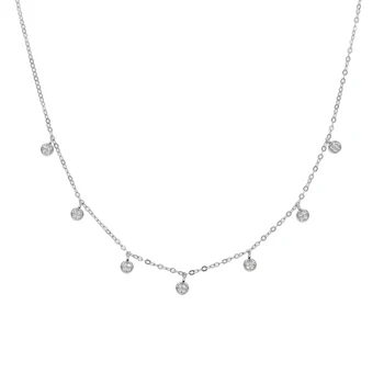 Klasični poročni stranko žensk choker ogrlica nakit pravi 925 sterling silver z multi krog cz tlakovane očarljivo moda chokers