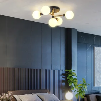 Nordijska luč razkošje nove čarobni fižol, stropne svetilke postmoderni minimalističen ustvarjalne jedilnico, dnevna soba osvetlitev spalnice žarnice