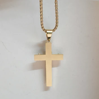 Križ Zlato Barvo Jezus Križ Obesek Za Ogrlico Moški Ženske Darilo Iz Nerjavečega Jekla Katoliške Verske Nakit Dropshipping