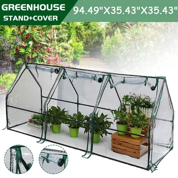 Prenosni Rastline Pokrov z Okvirjem Zadrgo PVC Toplogrednih Pokrivanje Vrtne Rastline Cvet Hiša Nepremočljiva anti-UV Hladno Odporne