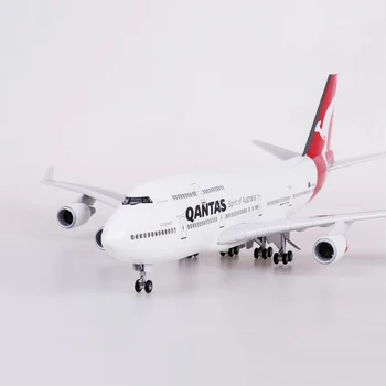 1/150 Obsega 47 CM Letalo Boeing 747 B747 Letalske družbe QANTAS Model LED podvozje za Fante Letalo Model Igrača Letalo Zaslonu Kažejo,