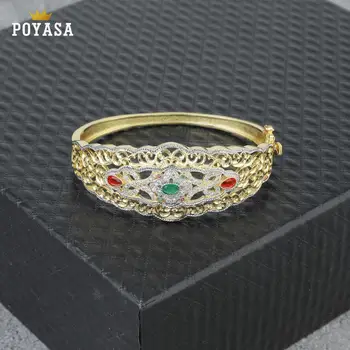 Maroški Caftan poroko zlato nakit set zeleni kamen, modni nakit set bakra visoke kakovosti nakit set