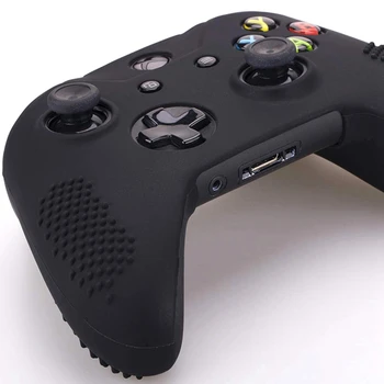 Studded Silikonski Pokrov Kože Primeru za Microsoft Xbox One X & Xbox En S Krmilnikom 1 x s Pro Palec Prijemala 8 Kosov(Black)