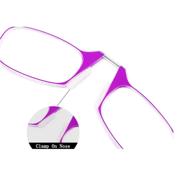 Moda TR90 Posnetke Na Nos Obravnavi Očala Ženske Moški Objemka Nos Presbyopia Očala, ki Visi vratu Pince-nez Poslati S Zanke