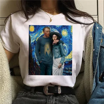 Mona Lisa Estetske Harajuku Majica s kratkimi rokavi Ženske Ullzang Letnik Graphic T-shirt Smešno Risanka 90. letih Tshirt korejski Slog Top Tees Ženski