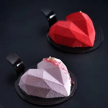 8 Lukenj 3D Diamond Ljubezen Srce Oblika Silikonsko Plesni Bakeware za Goba Pecivo Šifon Mousse Pecivo Sladica Kalupi