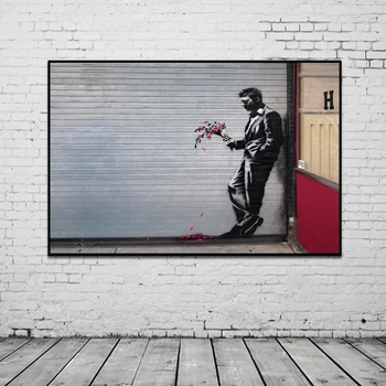 Banksy Plakat Grafiti Pop Wall Art Platno, Slikarstvo, Umetnost Plakatov in Abstraktnih Fotografij Stenske Slike za Dnevna Soba Dekor Cuadros