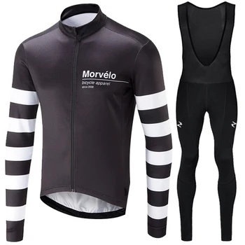 Morvelo 2019 Long Sleeve Kolesarjenje Oblačila Set Pro team Jersey moški obleko Dihanje na prostem, sport wear, bike MTB oblačila 9D pad