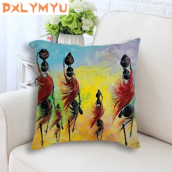 Dekorativne Blazine Ples Ženska Etnične Perilo, Bombaž Blazine Afriški Stil Prevleke za Kavč Vrgel Blazine Soba Dekor
