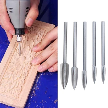 5PCS Oster lesenih predmetov carving nož 3-8 mm tesar, Rezkanje, Rezalniki Diamond Brušenje Burr Sveder Rotacijski Orodja Pribor