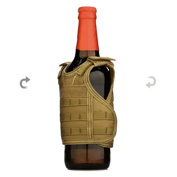 Na prodajo Taktični Jopič Plast Vojaške Piva, Steklenico Kritje Pijač Hladilnik Mini Molle Telovnik Nastavljiv Plečetom Trakov za Steklenice Lahko