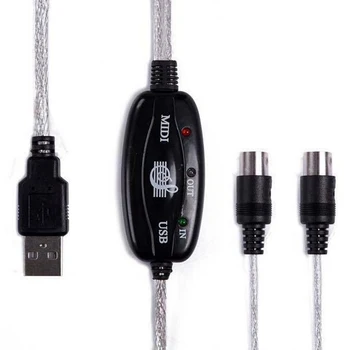 USB-V-OUT MIDI Vmesnik, Kabel usb Pretvornik PC Glasbe Tipkovnico Adapter