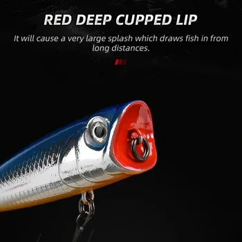ALLBLUE GORN 50F 3D Serije Popper 3.8 g 50mm Topwater Fishing Lure Težko Plava Umetne Vabe Sladkovodnih Bas Ribištvu Tackle
