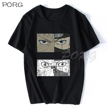 Anime Naruto Kakashi In Obito VS Madara Najnovejši Modni Moški Majica s kratkimi rokavi Poletje Ulzzang T-Shirt Priložnostne Smešno T-Shirt Hip Pop Vrhovi