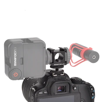 Aluminij 3 Hladno Čevelj Fotoaparat Nastavek Video Opremo Trojno Čevelj Nosilec Luči, LED Monitorji, Mikrofoni, Zvočni Snemalnik
