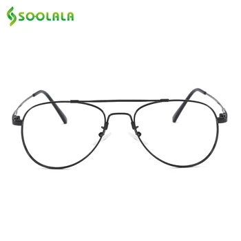 SOOLALA Prevelik Pomnilnik Kovinski Mens Obravnavi Očala Leesbril Mannen Velika Očala Okvir Presbyopic Očala +1.0 1.5 2.0 4.0