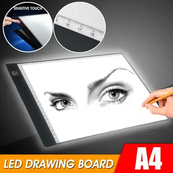 Ultra Tanek A4, LED Luči Pad Umetnik primerjalni Tabeli Sledenje Risalno Desko Pad Diamond Slikarstvo Vezenje Orodja za Kopiranje Pad