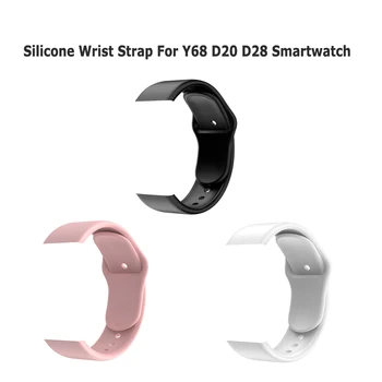 Debelo Povezavo Silikonski Trak Za Y68 D20 D28 Smartwatch Zamenjajte Mehko TPU Zapestje Watchband Pasu Pametno Gledati Band Dodatki