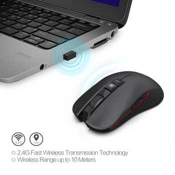 Jelly Glavnik, 2,4 GHz Wireless Gaming Miška za ponovno Polnjenje 3600DPI Nastavljiv USB Tip-C Tiho Miši za Prenosni računalnik Macbook Igralec