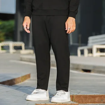 Visoka kakovost jeseni moških sweatpants športne hlače preprost plus velikost 8XL 9XL 10XL oversize velika velikost naravnost ohlapne hlače črne 160KG