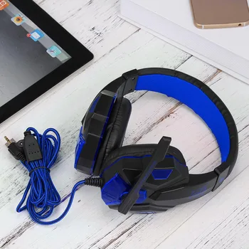 Gaming Naglavne Slušalke za PC z Mikrofonom z USB 3,5 mm Vmesnik LED Obseg Nadzora Nad-ear Slušalke Igra Slušalke