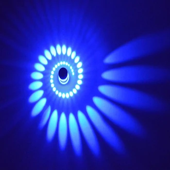 3W Sodobno Minimalistično LED Stenska Luč Spirala Rov KTV Dekor za Varčevanje z Energijo
