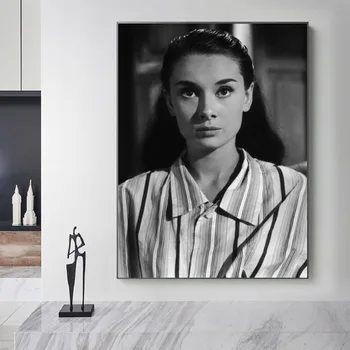 Črna in Bela Audrey Hepburn Plakati Wall Art Platno Moda, Plakati, Brigitte Natisne Barvanje Slike Dnevni Sobi Doma Dekor