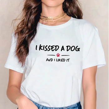 Majice za Ženske majice Pes Ljubezen srčni Utrip Risanka Harajuku 90. letih Ženske Print Lady Ženska Grafični Top Ženski Tee T-Shirt