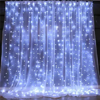 LED Ledenica Niz Luči Božič Pravljica Zavesa Svetlobe Garland Festival svate Novo Leto Doma Notranjo Dekorativne Luči