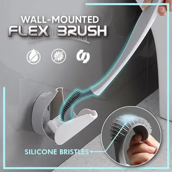 Wall-Mounted Silikonski Zložljive Ščetko Ni Mrtev Čiščenje Brush Set iz Silikona, Ščetko za WC, Kopalnica, Gospodinjskih Predmetov