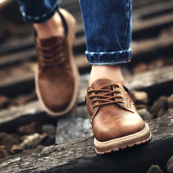 Popolnoma nova moda za Moške priložnostne usnjeni čevlji čipke potovanja zavezat moški oxford Delo čevlji zapatillas deportivas RA-50