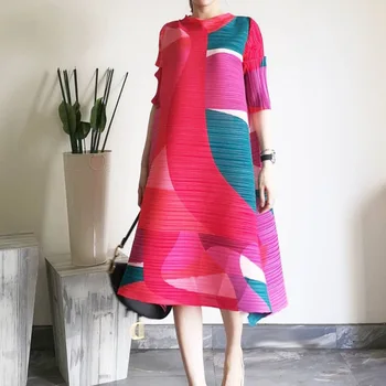 LANMREM 2021 Pomlad nov modni stojalo ovratnik Tiskanje obleke za ženske Svoboden Temperament ženska oblačila visoke kakovosti YH915