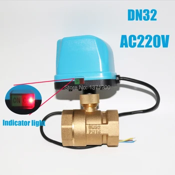 DN15 DN20 DN25 DN32 AC220V 2 način Električni krogelni Ventil z električnim pogonom, Medenina Motorizirani Kroglični Ventil z lučka