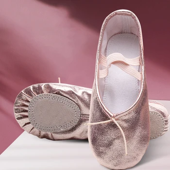Balet čevlji roza plesne čevlje za dekleta balerina lakasto PU plezati baletne copate pointe čevlji balet ravno copate otroci telovadnice