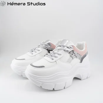 Ženske priložnostne čevlji čipke žensk platforma čevlji v beli barvi z živali tiskanja