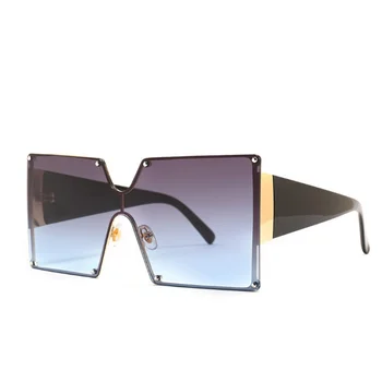 Unisex Luksuzni Prevelik Sončna Očala Ženske Italija Blagovne Znamke Oblikovalec Zakovice Kvadratnih Sončna Očala Za Ženski Moški Gradient Ščit Očala