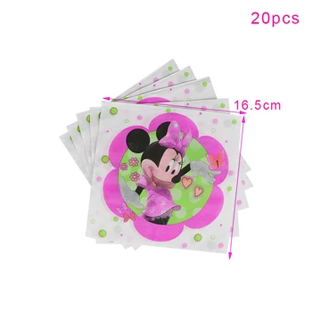 80pcs Disney Minnie Miško za Enkratno uporabo Namizna otroci Rojstni dan Papir Skodelice +Plošče+Plenice+Giftbags Določa Stranka Dobave