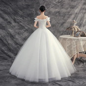 Poročne Obleke 2020 Nevesta Sanje Plus Velikost Čipke Poročno Obleko Žogo Halje Poročne Obleke Vezenje
