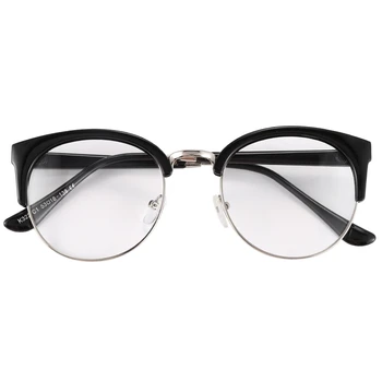 Retro Slog Žensk, Moških Krog Nerd Očala Clear Leče Za Očala Kovinski Okvir Očal Barve:Svetlo Black+Srebro Okvir