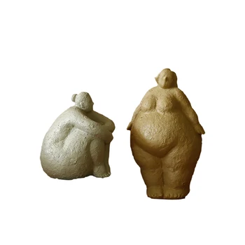 Namizno Dekoracijo Smolo Povzetek Fat Lady Figurice Nordijska Ustvarjalne Ženska Okraski Vintage Doma Dekor Letnik Tabela Sodobne Obrti