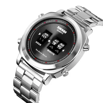 SKMEI 1531 Moške Ure Quartz ročno uro Moda Jekla Watchband Priložnostne Quartz Roller Watch