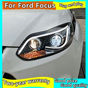 Avto styling primeru za Ford Focus za obdobje 2012-Žarometi LED Ford Focus Luči DRL Objektiv Dvojno Žarka HID Xenon Avtomobilski Pribor