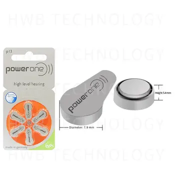 1pack(6pcs )Visoke Kakovosti Pravega PowerOne PR48 P13 A13 S13 cink-zrak gumb baterija za Slušni aparat, Brezplačna Dostava!