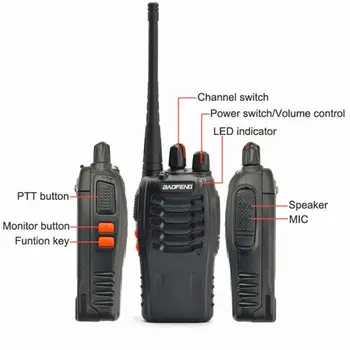 5pcs Baofeng BF-888S Walkie Talkie Nastavite 5W UHF 400-470MHz 2 Način Radio Prenosni dva načina radio