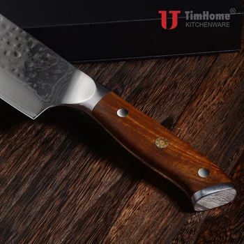 7-palčni Strokovno Damask Kuhar Nož Timhome blagovne znamke Damask Jekla Japonski Stil