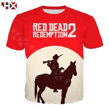 Priljubljena Igra, Red Dead Redemption 2 Majica s kratkimi rokavi Moški Ženske 3D Tiskanje Majice s kratkimi rokavi Priložnostne Ulične Kratkimi Rokavi, Puloverji U046