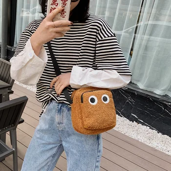 Kašmir messenger bag žensk vrečko nove 2020 moda grda cute cute majhno vrečko jagnje lase torba ženske lase vrečko trend