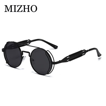 MIZHO 2020 Letnik Moški sončna Očala Ženske Retro Punk Stil Krog Kovinski Okvir Pisane Leče, sončna Očala Modnih Očal, Hip Hop
