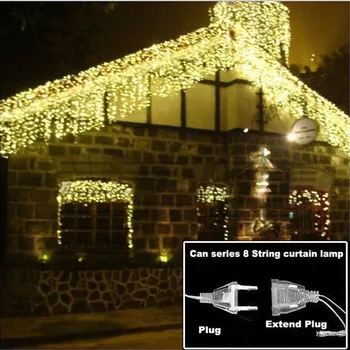 4.6 M LED Žogo Garland Luči Pravljice Niz Ledenica Zavese Božični Luči na prostem Neprepustna za Poroko Doma počitnice Dekoracijo
